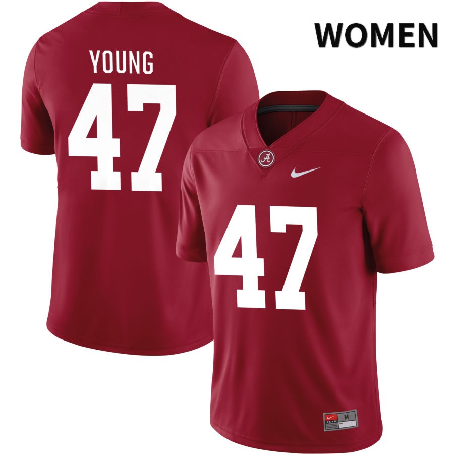 Alabama Crimson Tide Women's Byron Young #47 NIL Crimson 2022 NCAA Authentic Stitched College Football Jersey VH16U05PG